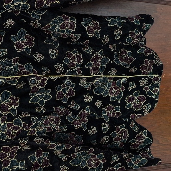 R&K Evening Velvet Floral Evening Jacket Size Small - Picture 5 of 6